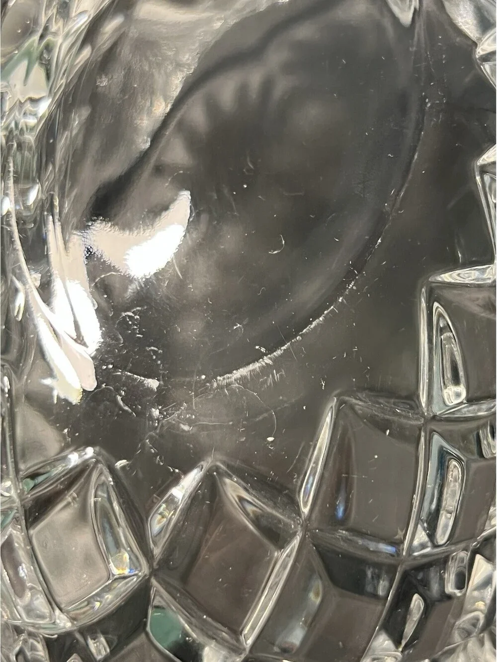 Shannon Designs of Ireland 1980s Pineapple Bowl Hand Cut Lead Crystal, 12x4.5”
